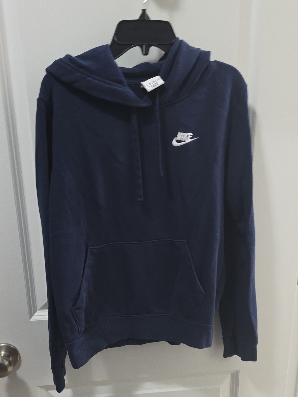 Womens XS -Nike Navy Blue Hoodie with White Swoosh